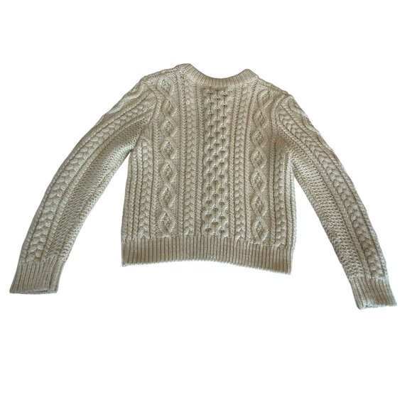 One Girl Who Cable Knit Cardigan Wool Sweater With Chunky Buttons & Ribbed - Picture 11 of 11